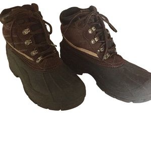 Totes Rain and Snow Boots Size 8 Excellent Condition Black and Brown